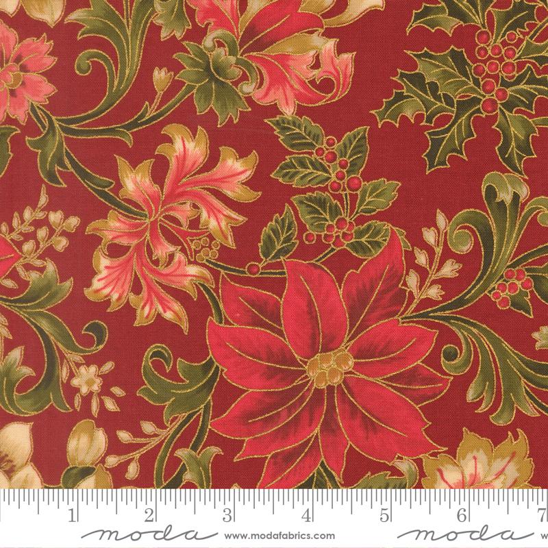 Merry Manor Metallic 33860-12M Crimson