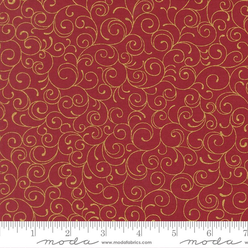 Merry Manor Metallic 33865-12M Crimson