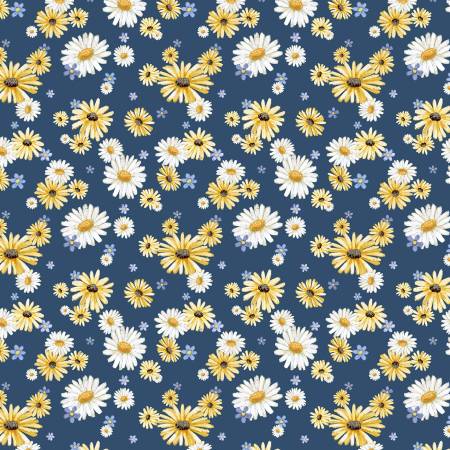 Friendly Farmstead 96494-415 Blue Daisies All Over
