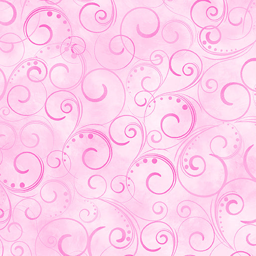108" wide Quilt Backing Swirling Splendor Pink 9705W01B-V19