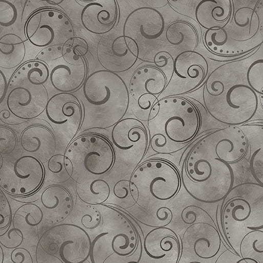 108" Wide Quilt Back - Swirling Splendor Quilt Back Gray Smoke 9705W-13B
