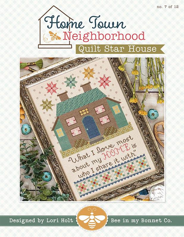Home Town Neighborhood - Quilt Star House Cross Stitch Pattern