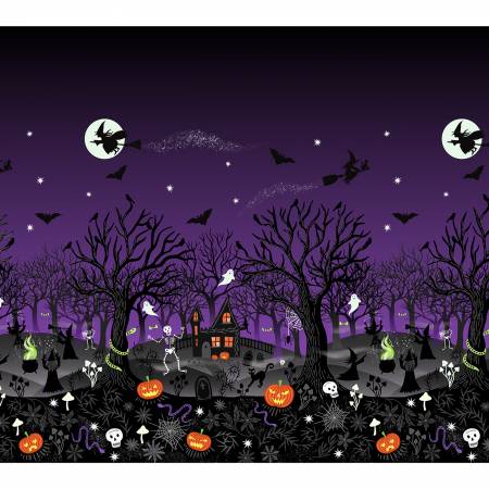 Witchy Woods A880-Double Edge Border (glow in the dark) A880