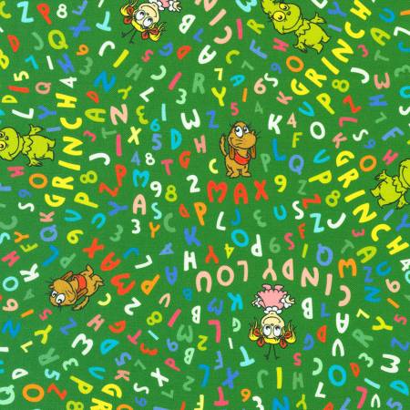 Little Grinch 23874-7 Green Tossed Alphabet Grinch Max Cindy Lou