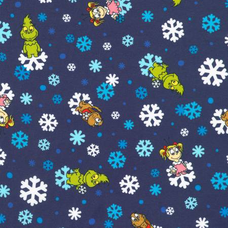 Little Grinch 23875-4 Blue Snowflakes Grinch Max Cindy Lou