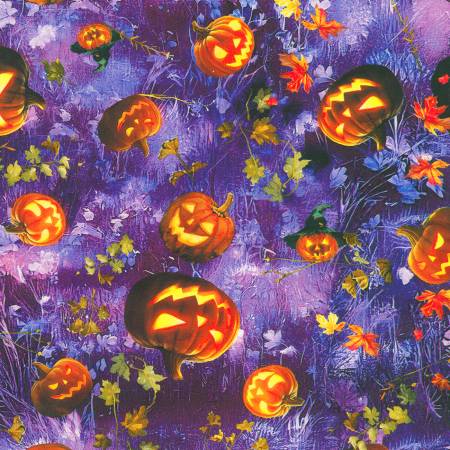 15" - Moon Spell 23692-234 Wisteria Jack O Lanterns Leaves