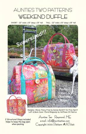 Weekend Duffle Pattern with (2) 30" Stays