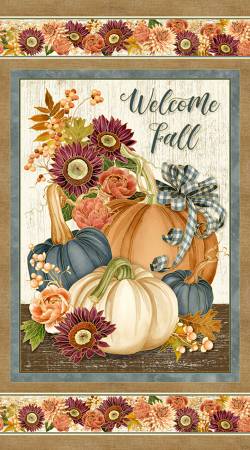 Hello Fall 23913-196 Harvest Panel Pumpkins Florals