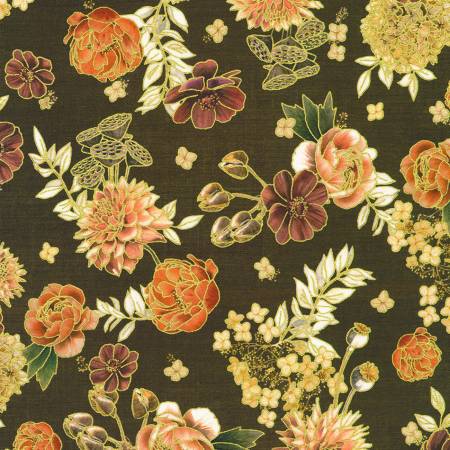 Hello Fall 23918-342 Chestnut Tossed Florals