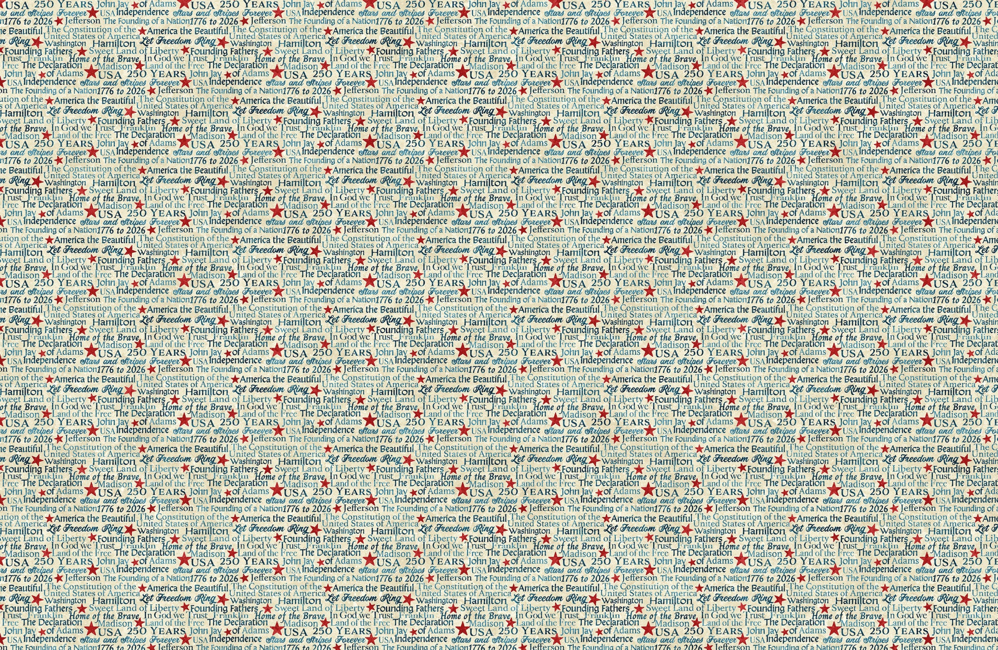 America 250 28373-12 Beige Multi Words