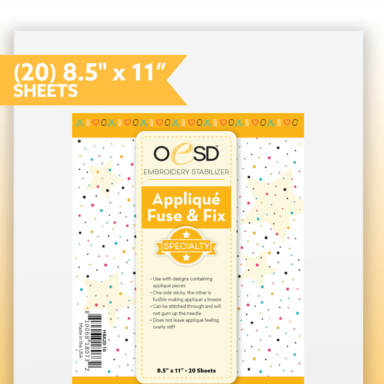 Applique Fuse and Fix 8.5" x 11" (20 Sheets)