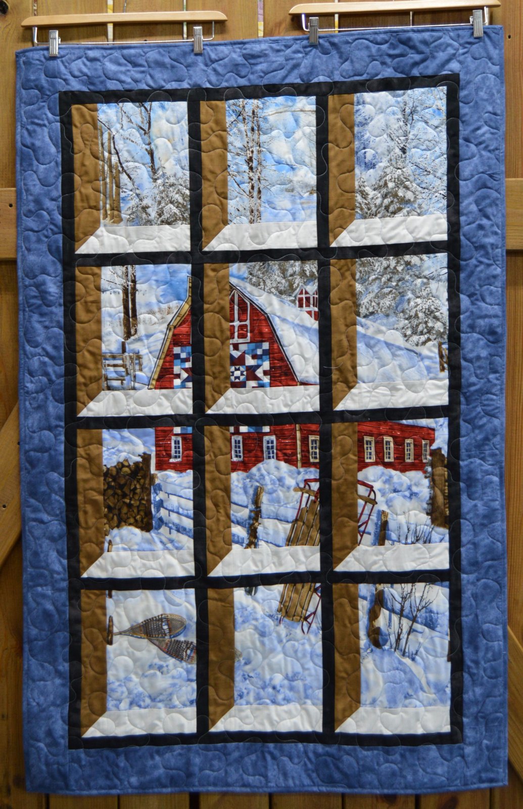 37" x 57" Winter Barn with Sled Attic Window