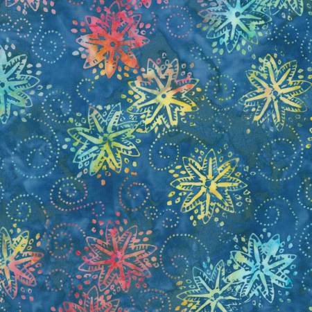 Blue Batik Flower