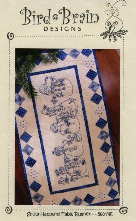 Snow Happens Table Runner Machine Embroidery