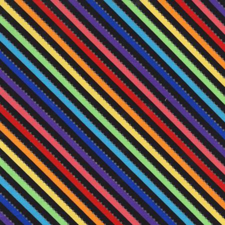 Be Colourful Magic Bias Stripe Black Rainbow BC77Q-2