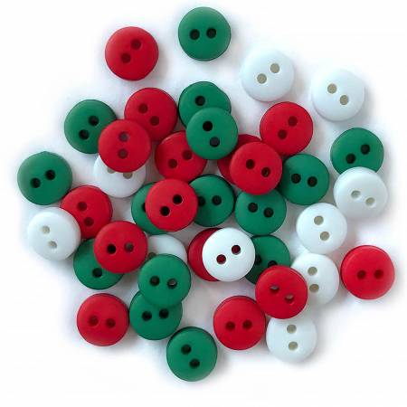 Tiny Round Christmas 1/4in Buttons