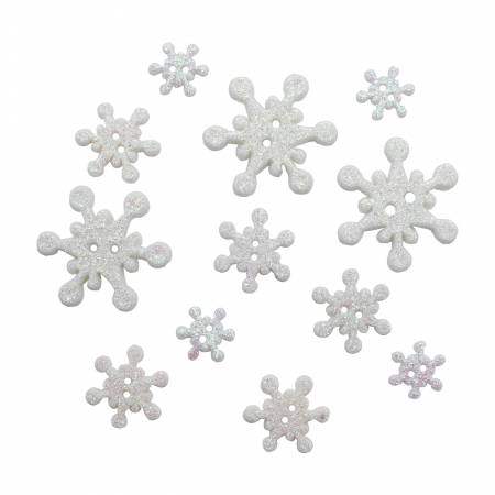 Glistening Snow Flake Buttons