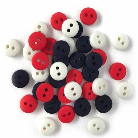 Tiny Buttons 1/4" RW&B