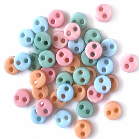 Micro Buttons Pastel Mix 1/8in