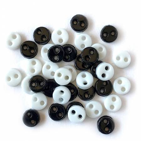 Micro Buttons Black & White Mix 1/8in