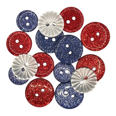 Patrioic Glitter Craft & Sewing Buttons