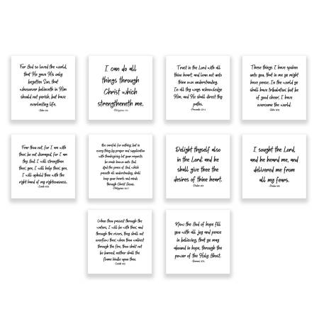 (10) Precut Bible Verse Quilt Squares 5in