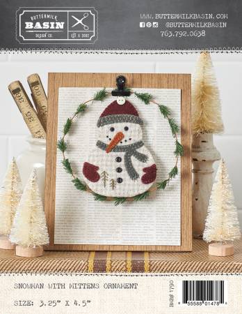 Snowman With Mittens Ornament Wool Kit