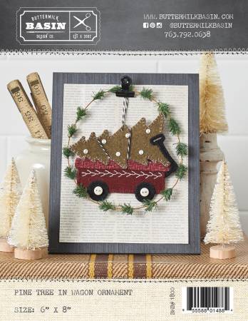Pine Tree in Wagon Ornament Wool Kit