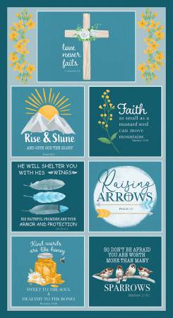 Love Never Fails Lt. Blue Panel 24" BQ3921P-75