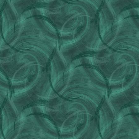 108" Wide Quilt Back - Green Quasi Circle Texture Flannel