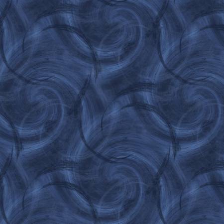 Navy Quasi Circle Texture Flannel 108in Wideback