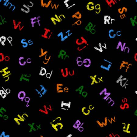 Color My World BQ4083-99 Black/Multi Tossed Letters