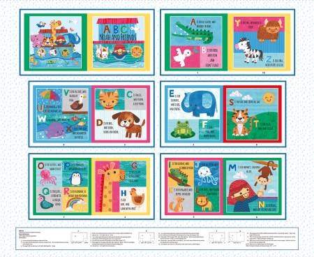 Noah and Friends 4587BP-01 White Book Panel