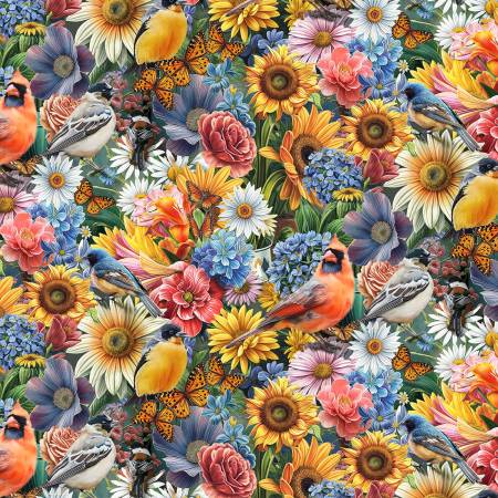 Florinda 4746-73 Multi Large Floral and Birds
