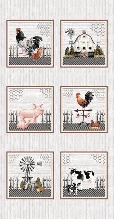 Country Morning 4965B-19 Light Gray Blocks (size 9.5x9.5in)