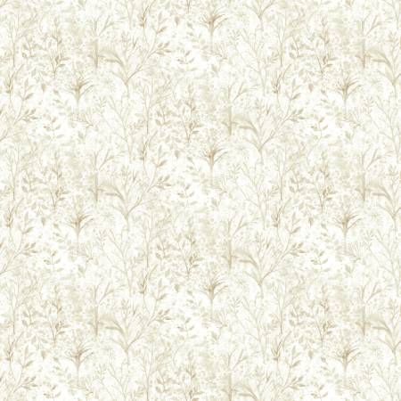 Nature's Canvas 5001-14 Cream Directional Trees And Leaves