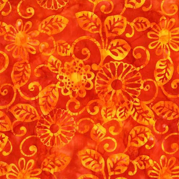 Tangerine Floral Fling Batik