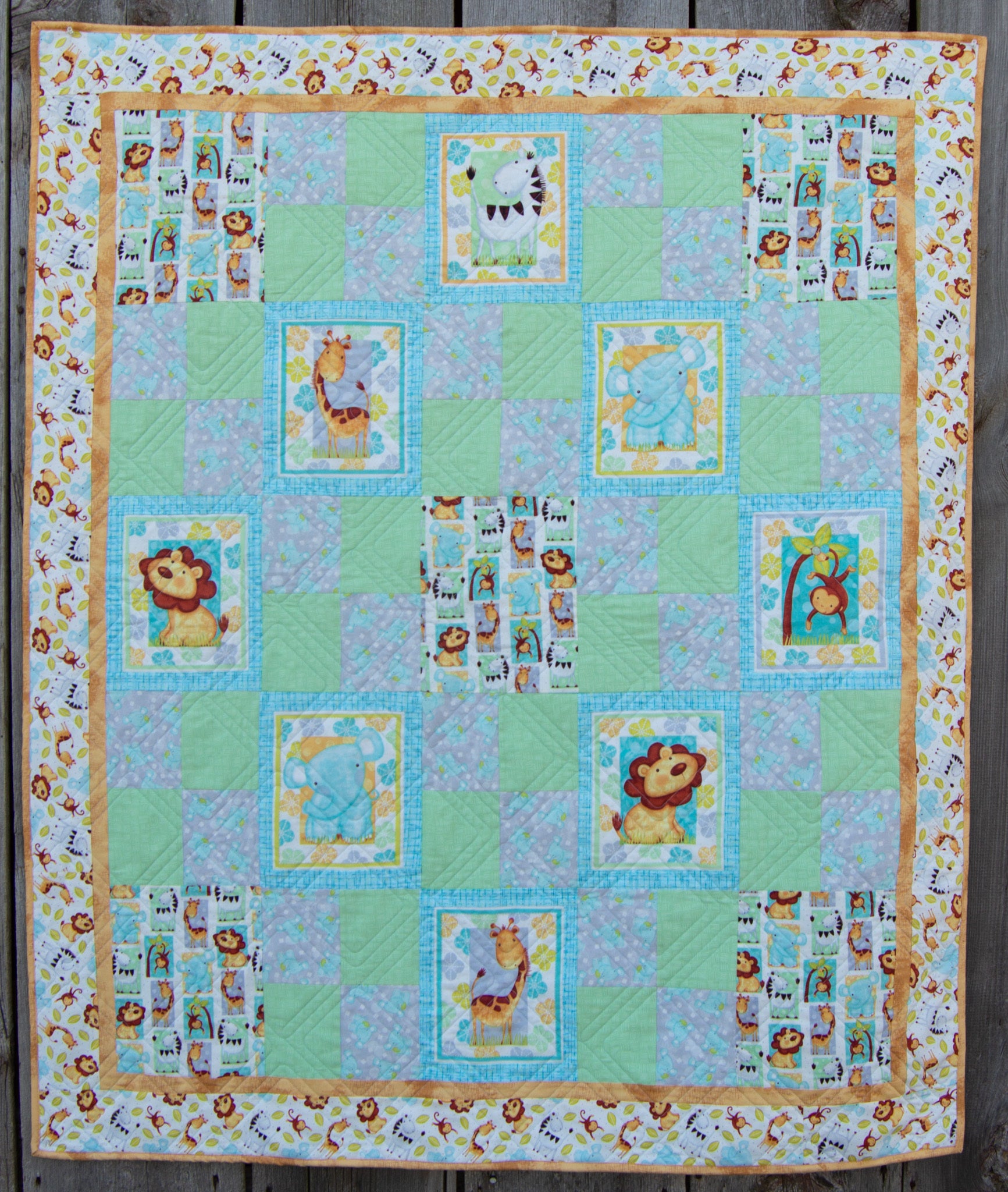 Baby Jungle Animal Finished Item Size: 52" x 60"