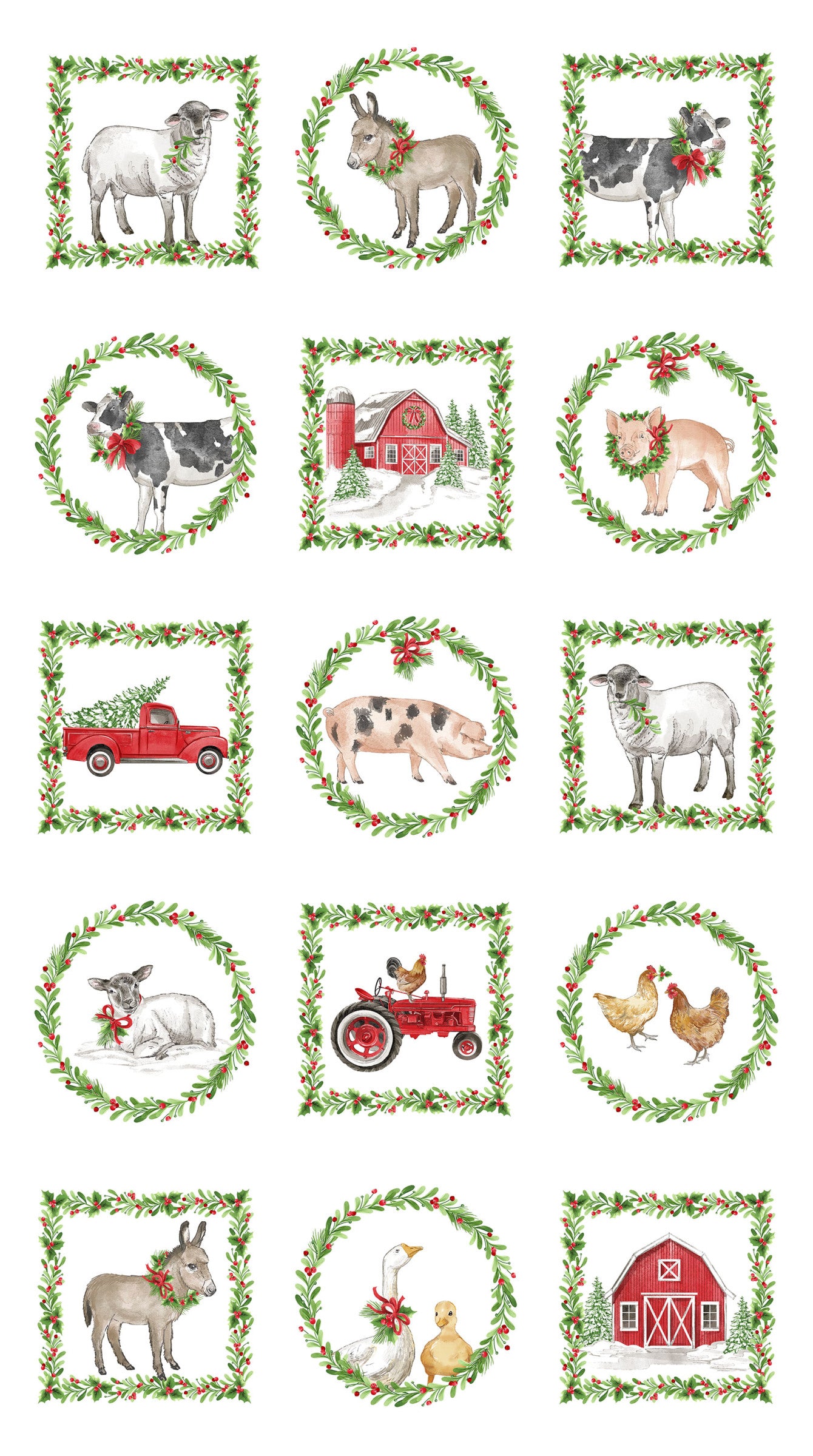 Barnyard Christmas 28800-10 Block Panel