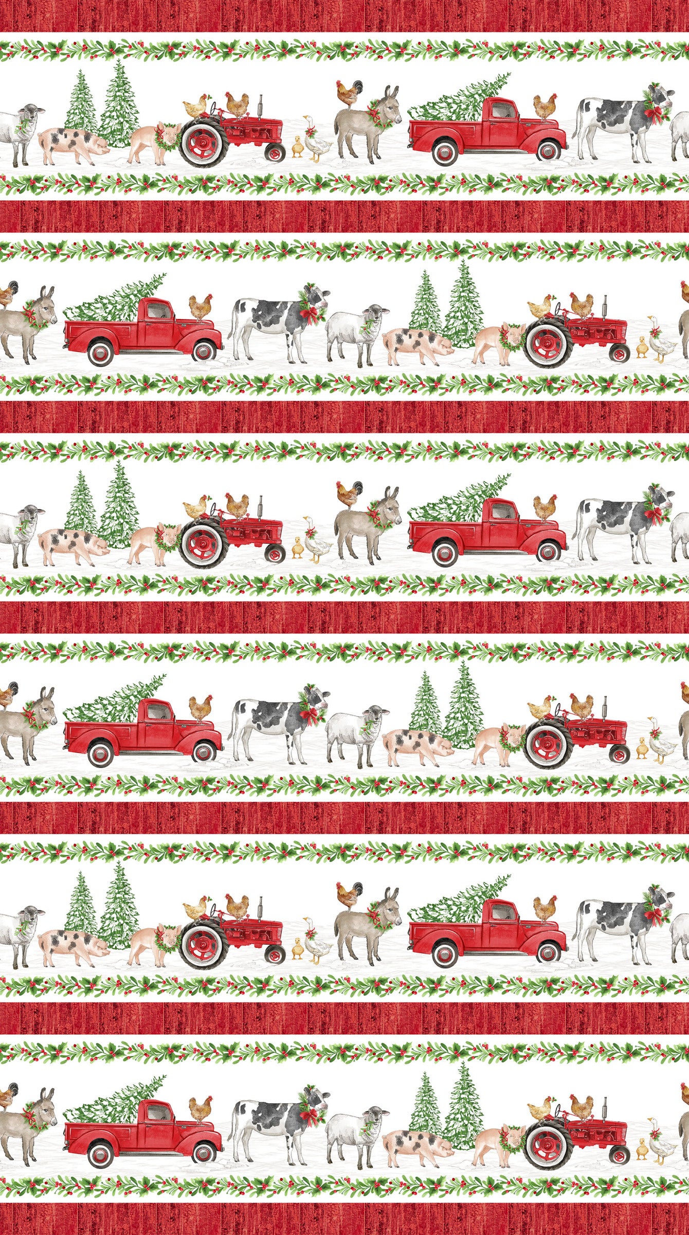 Barnyard Christmas 28808-10 Border Stripe
