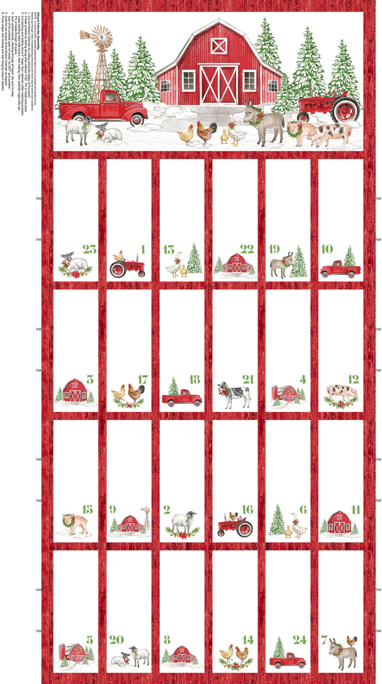 Barnyard Christmas 28809-24 Advent Panel