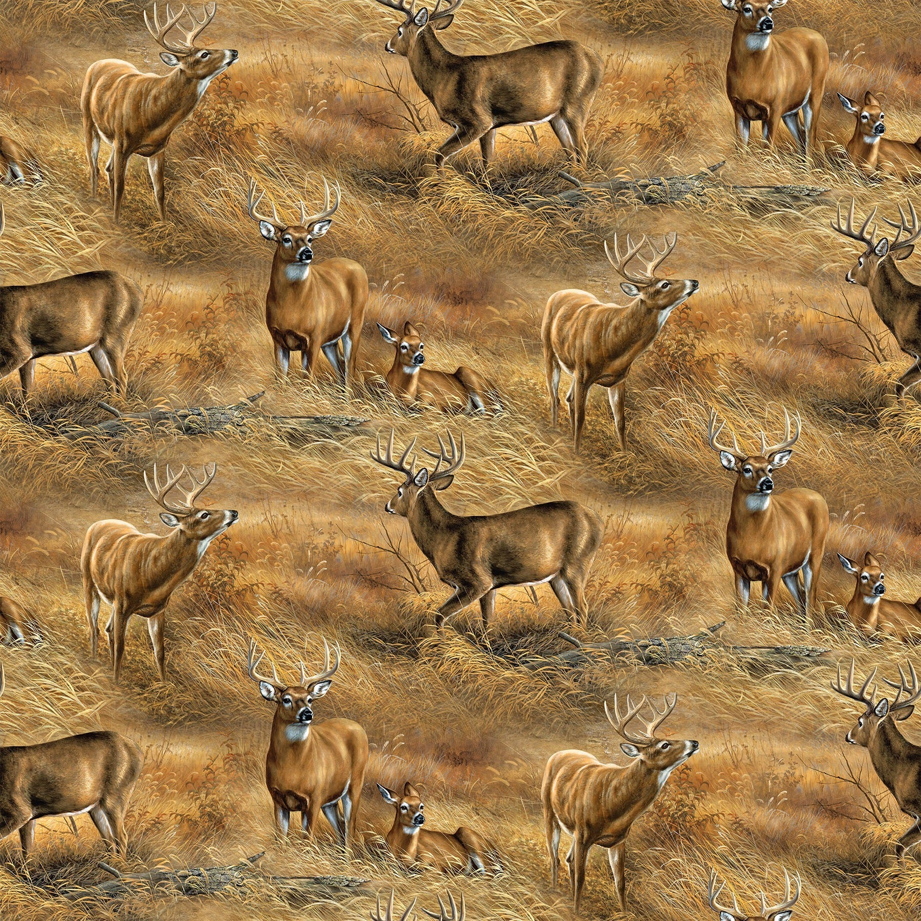 Birchwood - Naturescapes DP29108-14 Field of Deer Tan Multi