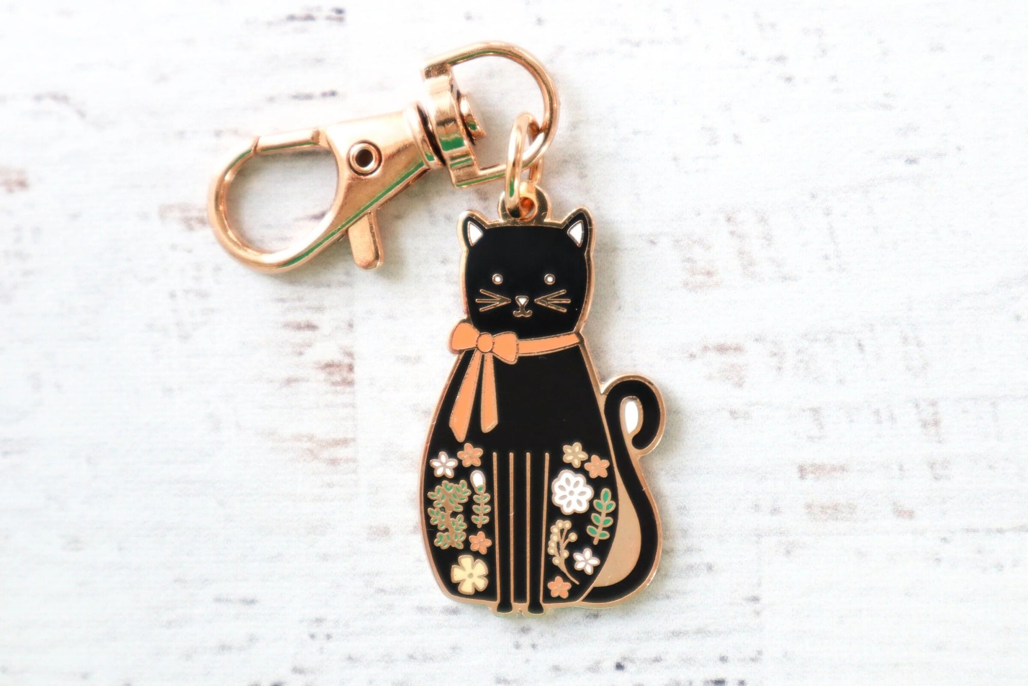 Black Cat Enamel Charm