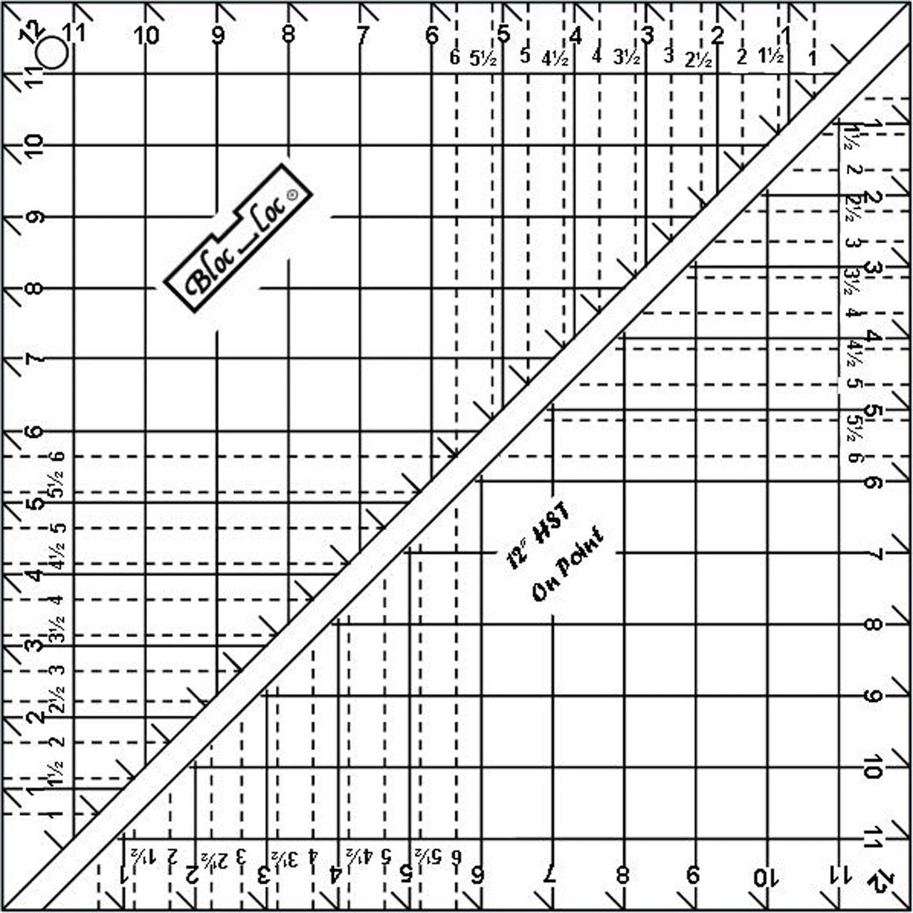 Bloc Loc Half Square Triangle On Point 12"