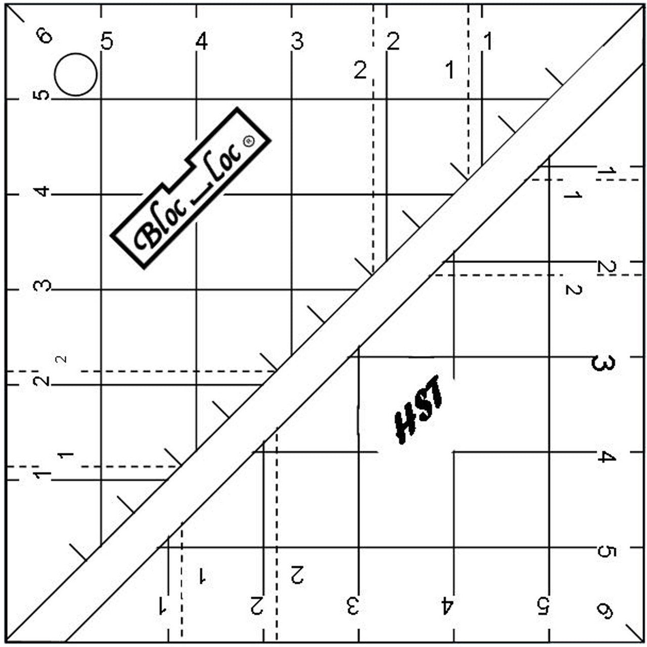 Bloc Loc Half Square Triangle On Point 6"