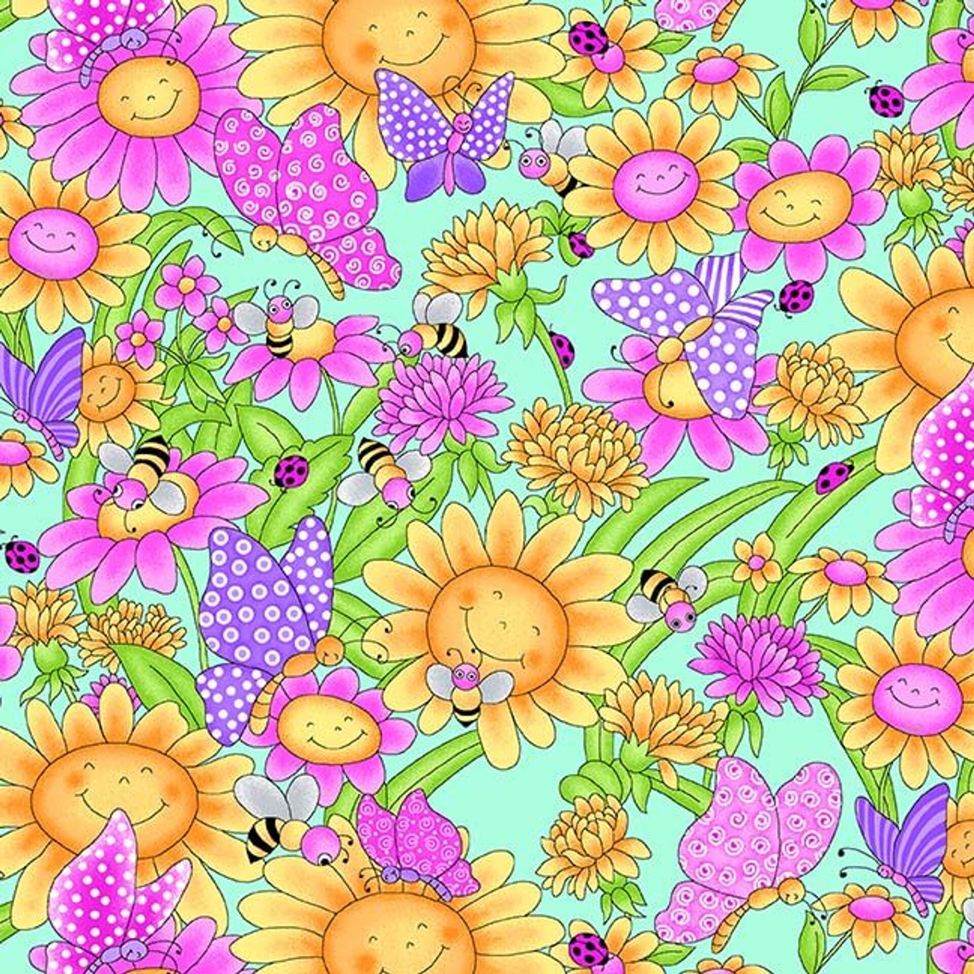 Bright Flowers Flannel 1026-12