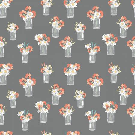 Sunshine and Sweet Tea C14322R-GRAY Mason Jar Bouquets Gray