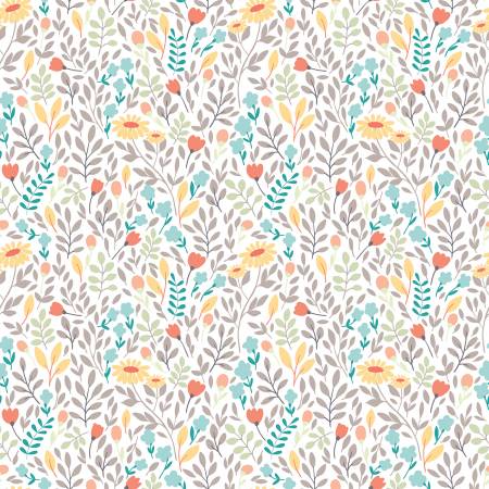 Sunshine and Sweet Tea C14323R-WHITE Summer Floral White