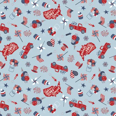 Stars and Stripes Forever Main Sky Patriotic C15710-SKY