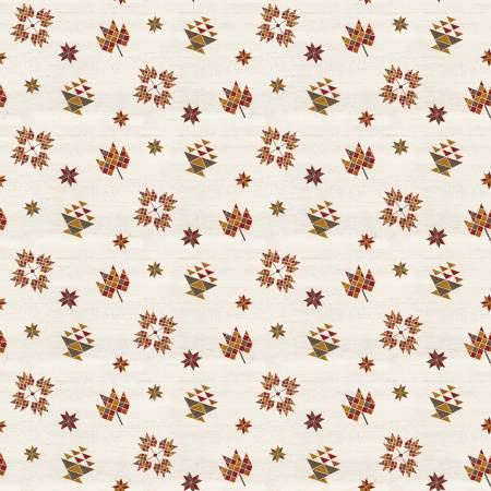 Covered Bridges in Fall Block Toss Cream C16213R-CREAM